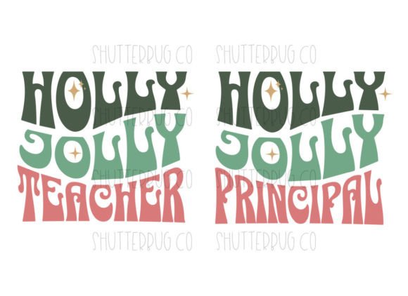 Download Holly Jolly Teacher Retro Wavy Text PNG - Text Collection