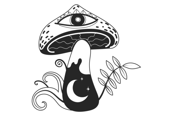 Download Occult Mushroom Tattoo. Spiritual Esoter - Occult Collection