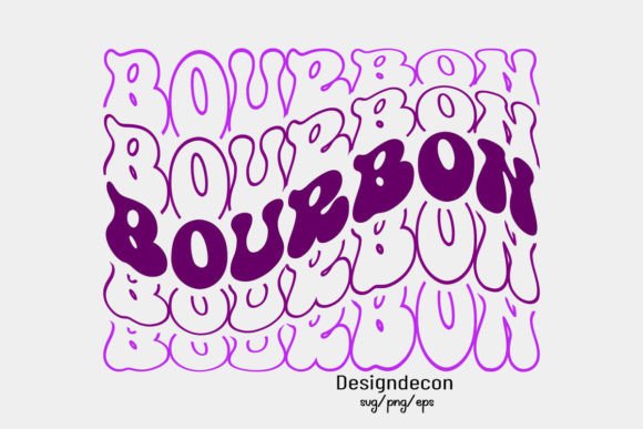 Download Bourbon Mirrored Text Retro Wavy Svg Png - Text Collection