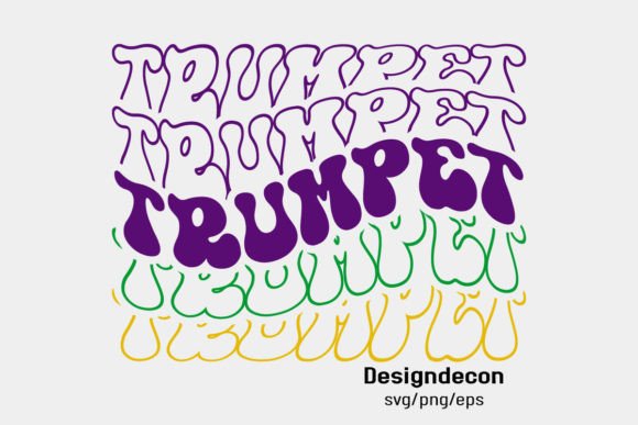Download Trumpet Mirrored Text Retro Wavy Svg Png - Text Collection