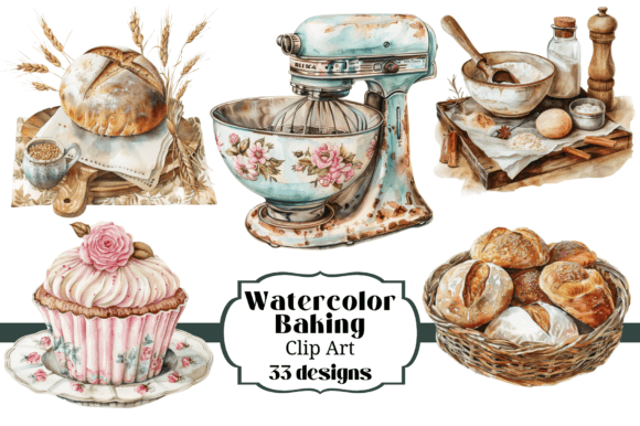 Download 33 Watercolor Baking Clip Art Images - Baking Collection