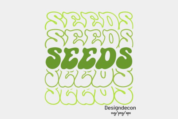 Download Seeds Mirrored Text Retro Wavy Svg Png - Text Collection