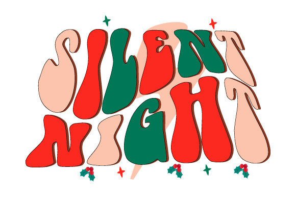 Download Silent Night Retro Wavy Text SVG - Text Collection