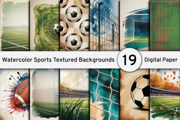 Download Watercolor Sports Textured Junk Journals - Text Collection