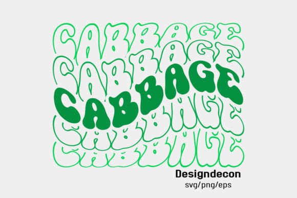 Download Cabbage Mirrored Text Retro Wavy Svg Png - Text Collection