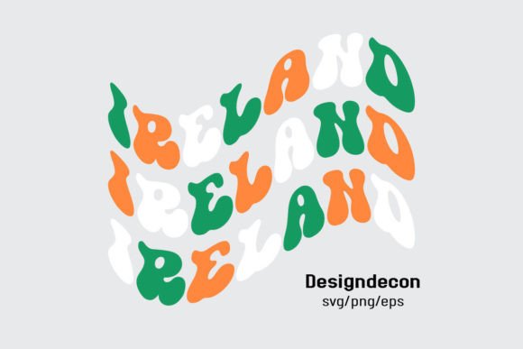 Download Ireland Mirrored Text Retro Wavy Svg Png - Text Collection