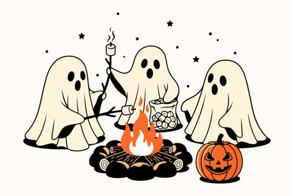Download Cute Ghost Enjoing Halloween SVG Design. - Premium Resources
