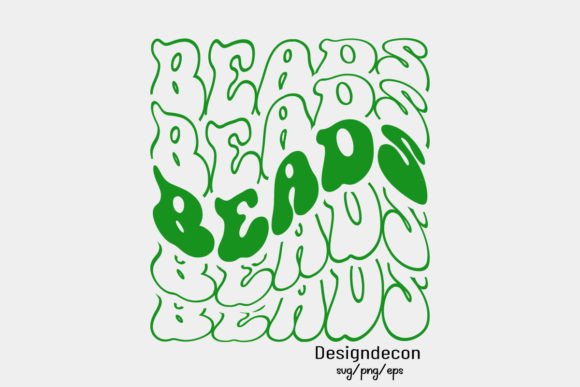 Download Beads Mirrored Text Retro Wavy Svg Png - Text Collection