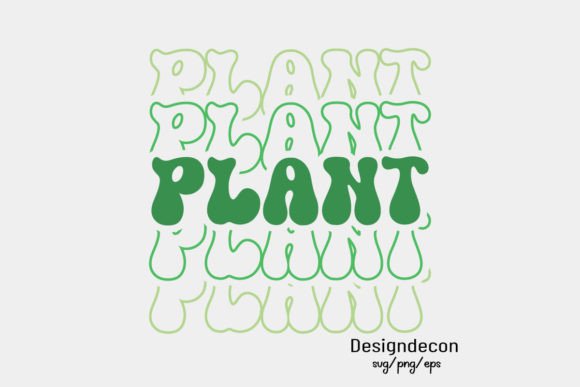 Download Plant Mirrored Text Retro Wavy Svg Png - Text Collection