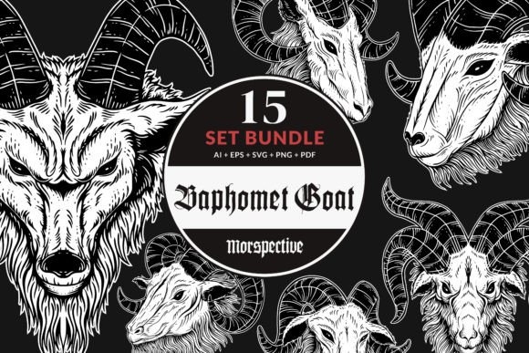 Download 15 Bundle Dark Baphomet Head Occult - Occult Collection