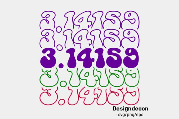 Download 3.14159 Mirrored Text Retro Wavy Svg Png - Text Collection